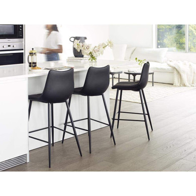 Alibi Counter Stool Black-Set Of Two