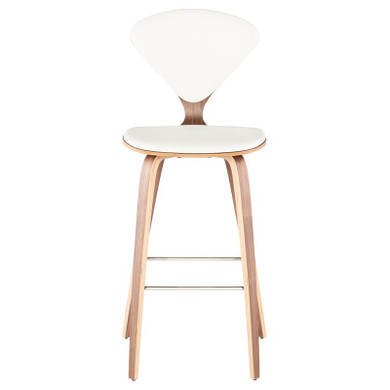 Cherner Premium Bar Stool in White Leather