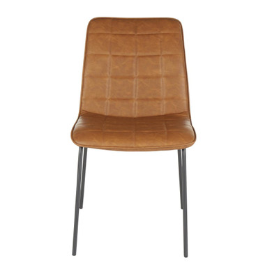 Quad Industrial Modern Chair, Camel, Set of 2