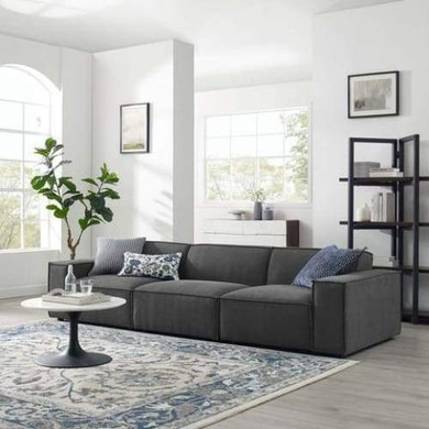 Restoration 3 Piece Sectional Sofa, Charcoal