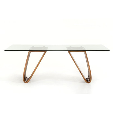 Draper Walnut and Glass Dining Table