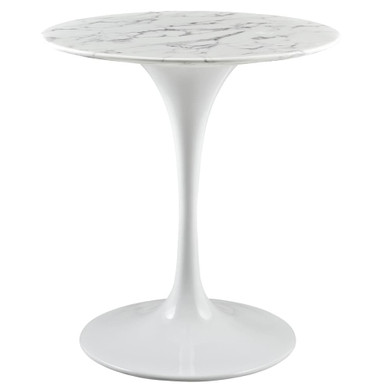 Pedestal Design 28" Round Artificial Marble Dining Table