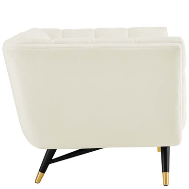 Adept Upholstered Velvet Armchair, Ivory