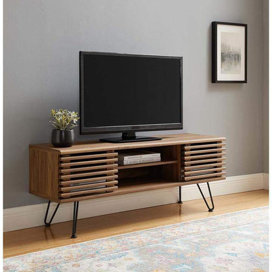 Frank Lloyd 46" TV Stand, Walnut w/Hairpin Legs