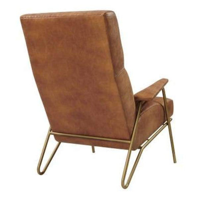 Vagabond Accent Chair Gold Legs, Vegan Leather, Vintage Cider