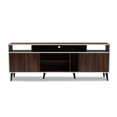 Mario Brown and White TV Stand