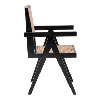Jeanneret Style Arm Chair, Black