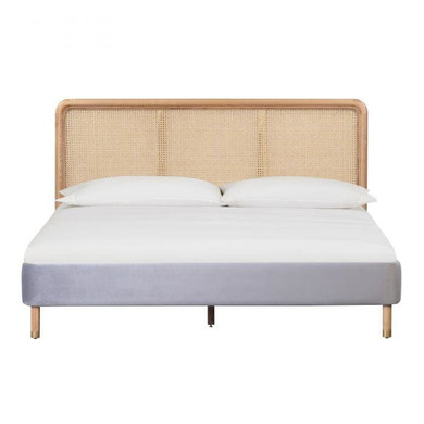 Kavall Grey Velvet King Bed