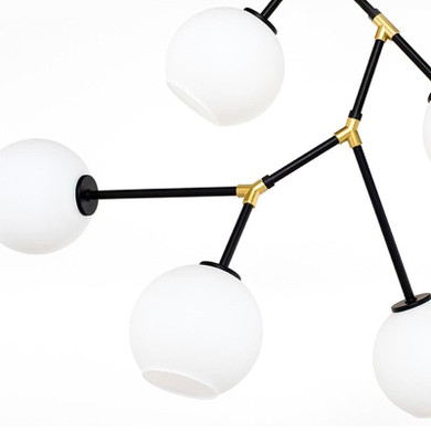 Atom 6 Pendant Chandelier, White