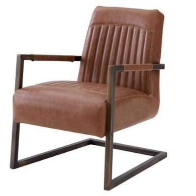 Jonah PU Leather Arm Chair-Cigar Brown