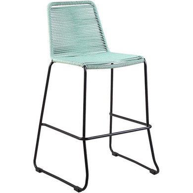 Shasta 30" Outdoor Metal and Wasabi Rope Stackable Barstool