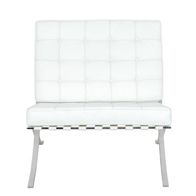 Pavilion Chair, White Leather