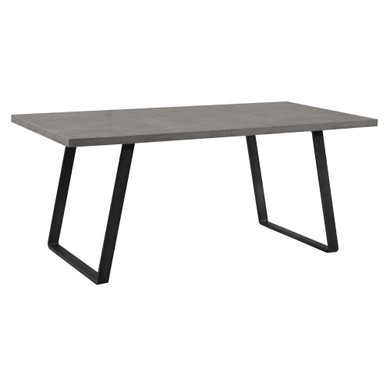 Coronado Contemporary Dining Table in Grey Powder Coated Finish with Cement Gray Top