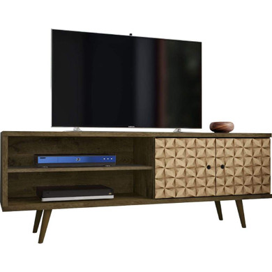 Libby Mid Century TV Stand, Brown 3D Print 63"