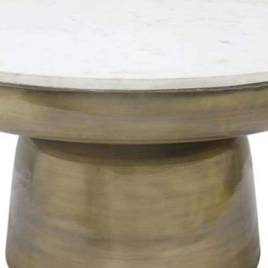 Clyde Marble Coffee Table, Antique Brass