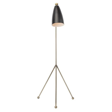 Grasshopper Modern Floor Lamp, Brass and Black