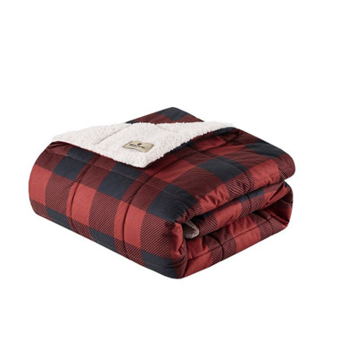 Linden Oversized Sofstpun Down Alternative Throw, Red