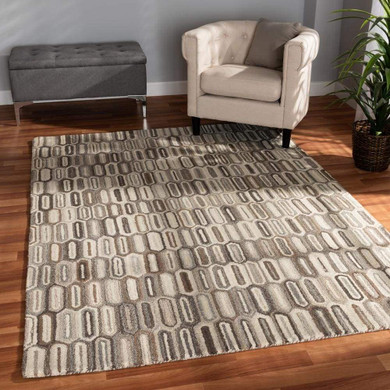 Kaval Hand Tufted Wool Rug, Natural Brown