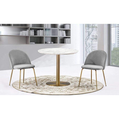 Stella 36" Round Dining Table, Brushed Gold