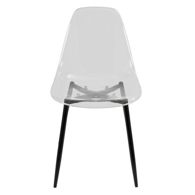 Clearma Mid-Century Modern Dining Chair Black, Clear, Set of 2
