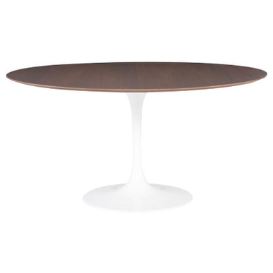 Cal 59" Round Pedestal Table, Walnut Top