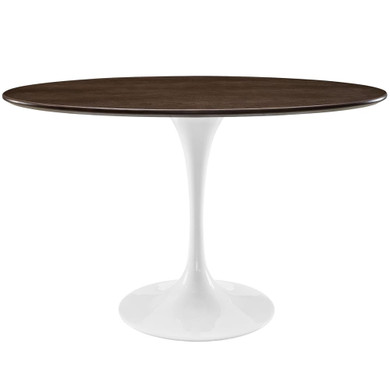 Pedestal Design 48" Oval Walnut Dining Table