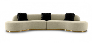 Frontier Beige Fabric Sectional Sofa