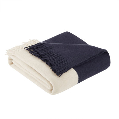 Stockholm Faux Cashmere Throw, Navy