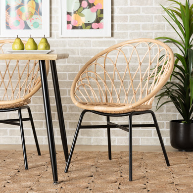 Herra Rattan and Black Metal Chair