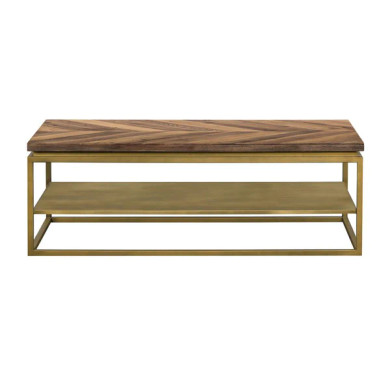 Cassidy Wood + Metal Chevron Coffee Table