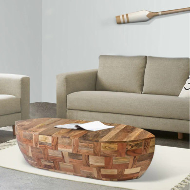 Mango Wood Canoe Coffee Table