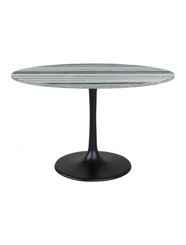 Central Pedestal Dining Table, Gray Zebra Marble