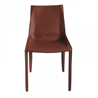 Harlow Brown Saddle Leather Dining Chair - Set of 2