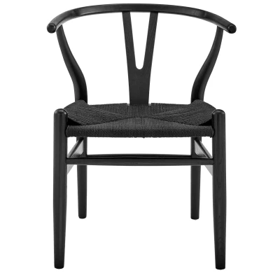 Wishbone Dining Wood Armchair, Black on Black