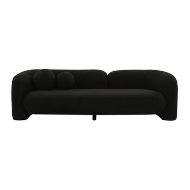 Ameila Sofa, Black Faux Fur