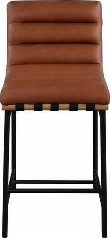 Brody Faux Cognac Leather Counter Stool