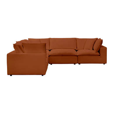 Malibu Modular 5 Piece L-Sectional Sectional, Rust