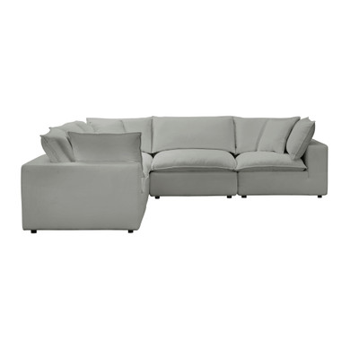 Malibu Modular 5 Piece L-Sectional Sectional, Slate