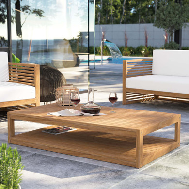 Carson Teak Wood Outdoor Patio Coffee Table