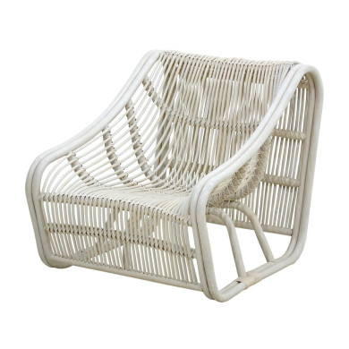 Angela Accent Wicker Chair, White