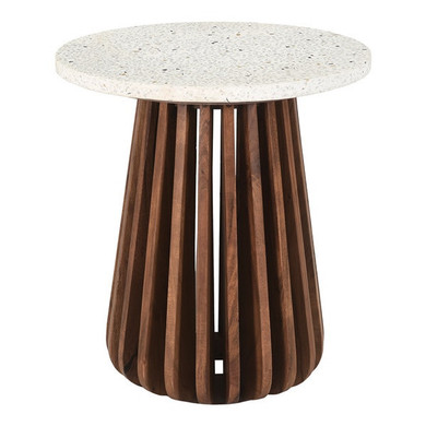 Idris Round Terrazzo Accent Side Table