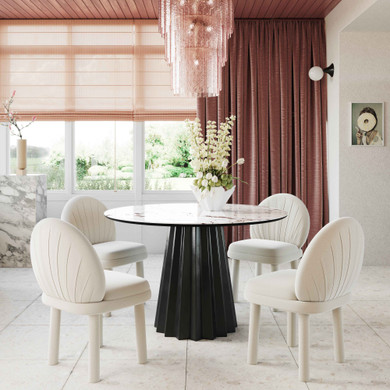 Jackie Marble 47" Round Dining Table