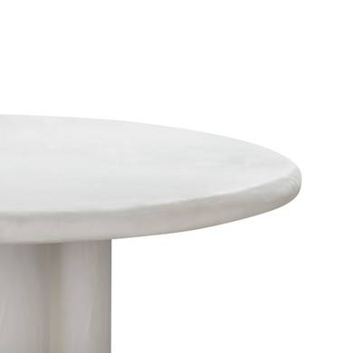 Elinor White Faux Plaster  Round Dining Table