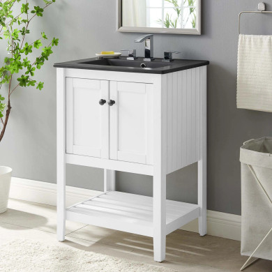 Esteem 24" Bathroom Vanity, White and Black