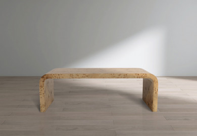 Crescent  Burl Wood Coffee Table