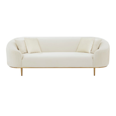 Moroka Cream Pleated Sofa