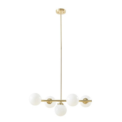 Levitate Chandelier with Frosted Glass Globe Bulbs