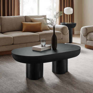 Kassem Oval Concrete Coffee Table