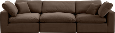 Plush Deluxe Velvet Sofa, Brown