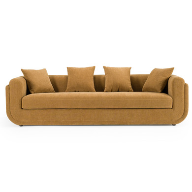 Bric Modern Orange Fabric 4-Seat Sofa